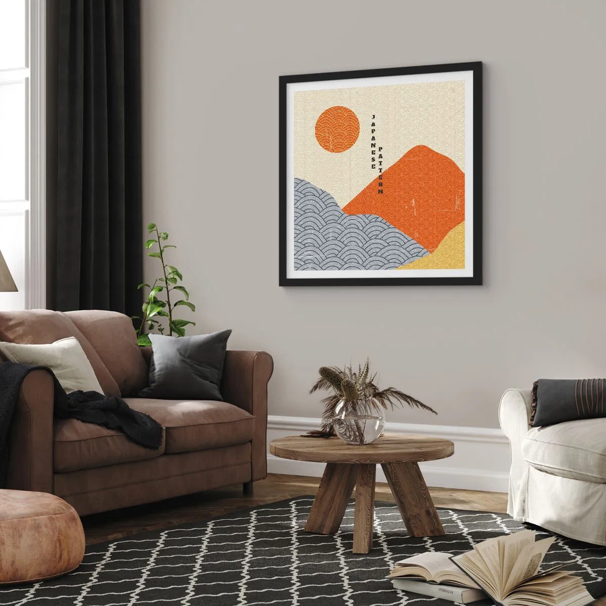 Poster în ramă neagră - În stil japonez - 30x30 cm