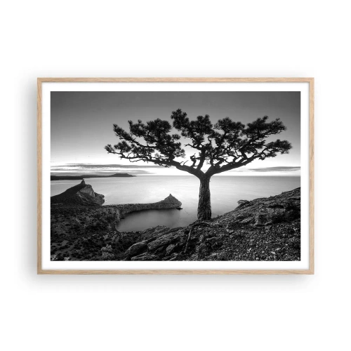 Poster în ramă de stejar deschis - Liniște până la orizont - 100x70 cm