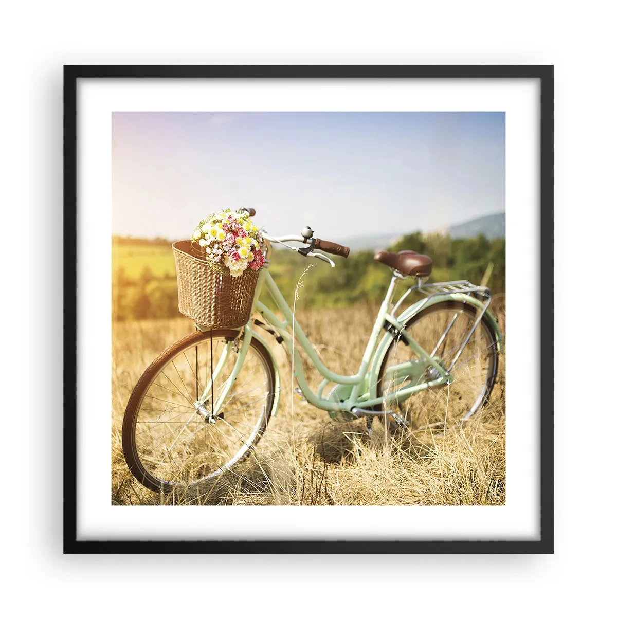 Poster în ramă neagră - Mă odihnesc aici un pic - 50x50 cm