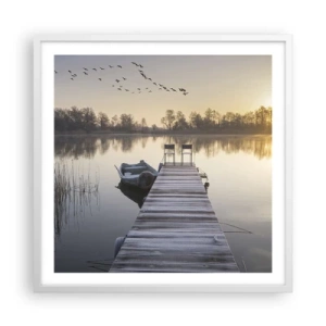 Poster în ramă albă - O să mă întorc în curând - 60x60 cm