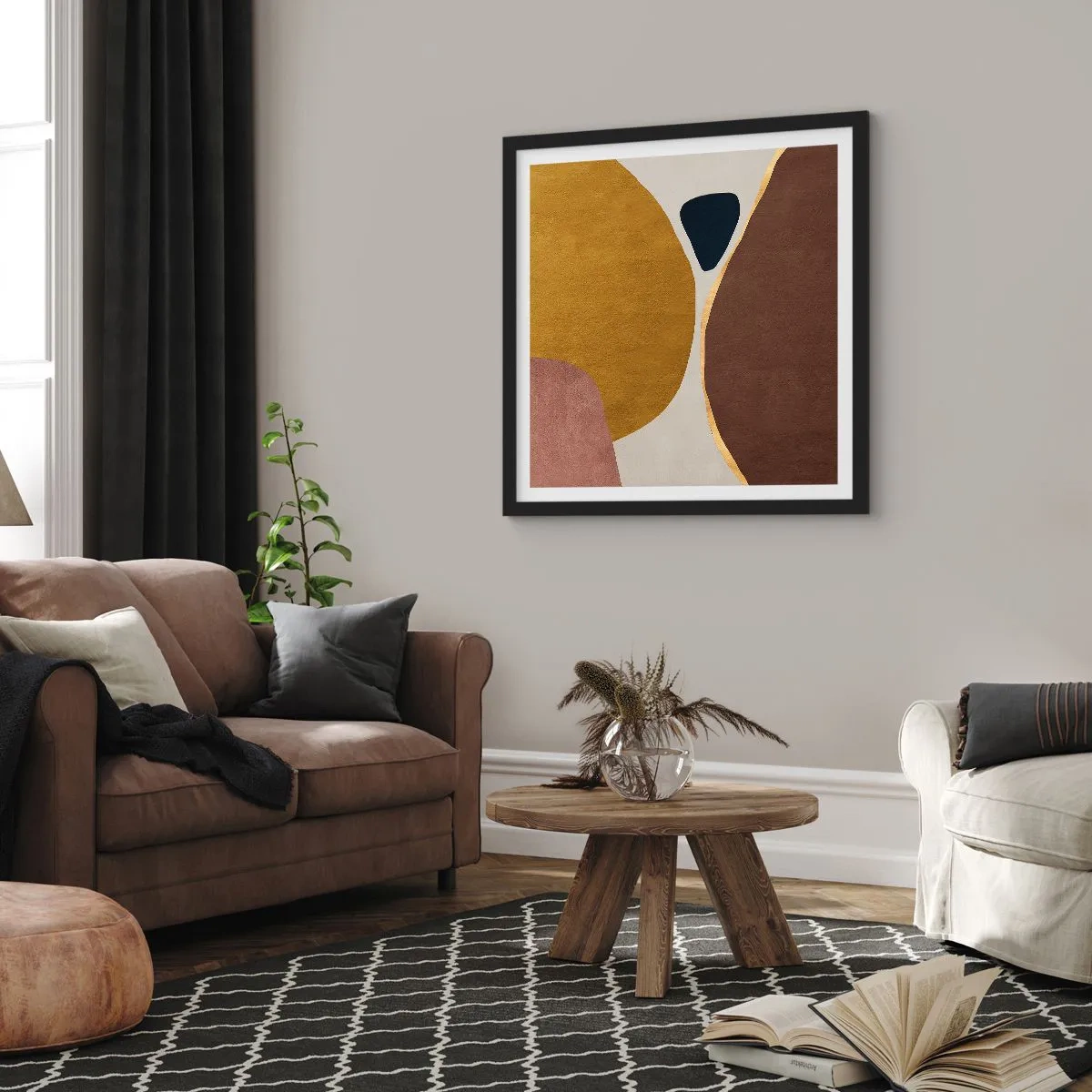 Poster în ramă neagră - Abstracție - un loc în spațiu - 40x40 cm