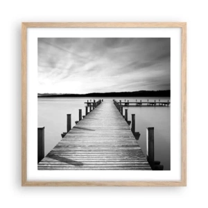 Poster în ramă de stejar deschis - La adăpostul apei - pace - 50x50 cm