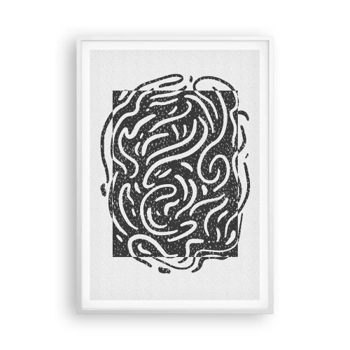 Poster în ramă albă - Abstracție: dansul bucuriei - 70x100 cm