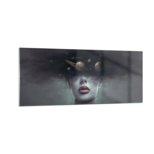 Tablou pe sticlă - Și planetele o iau razna... - 100x40 cm