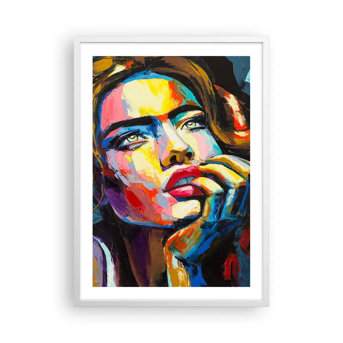 Poster în ramă albă - Visele ca niște păsări se înalță pe cer - 50x70 cm