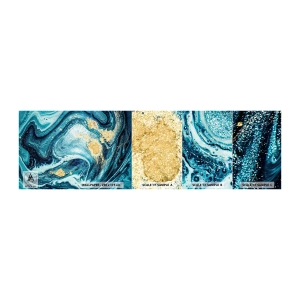 Mostră tapet autocolant Deluxe Sticker - Vârtej albastru - Abstracția, Bucată, Model modern - 100x30 cm