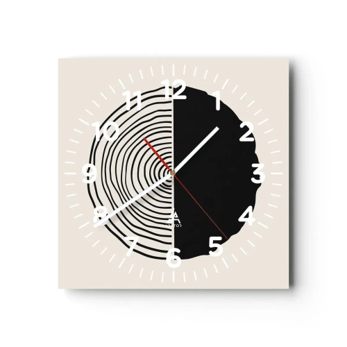 Ceas de perete - Ceas pe sticlă - Jumi-juma - 30x30 cm