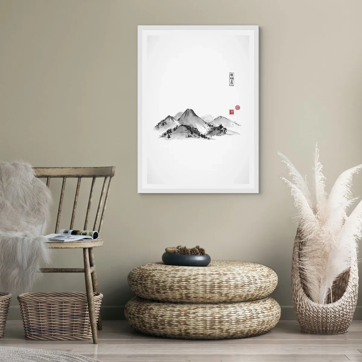 Poster în ramă albă - Dincolo de dealuri - 70x100 cm