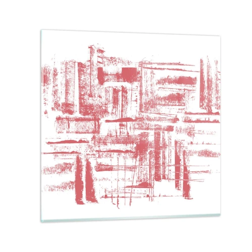 Tablou pe sticlă - Orașul roșu - 30x30 cm