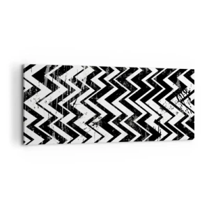 Tablou pe pânză - Zig-alb, zag-negru - 100x40 cm
