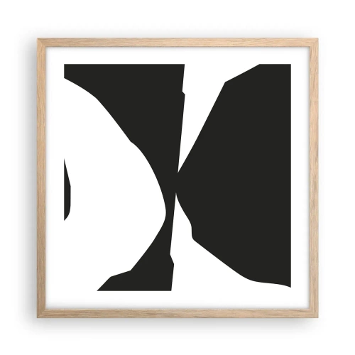 Poster în ramă de stejar deschis - Pozitiv -negativ - 50x50 cm