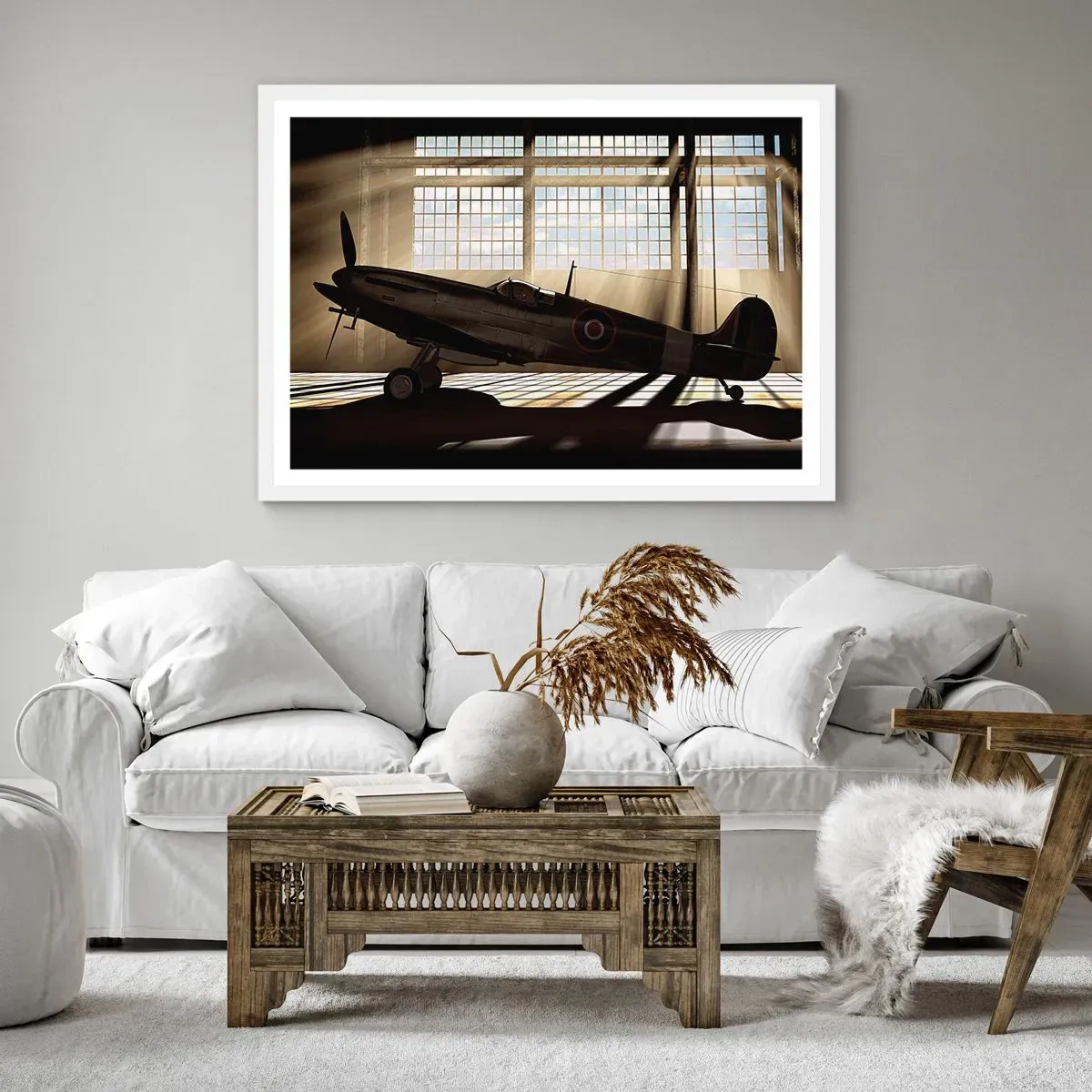 Poster în ramă albă - Odihna războinicului - 50x40 cm
