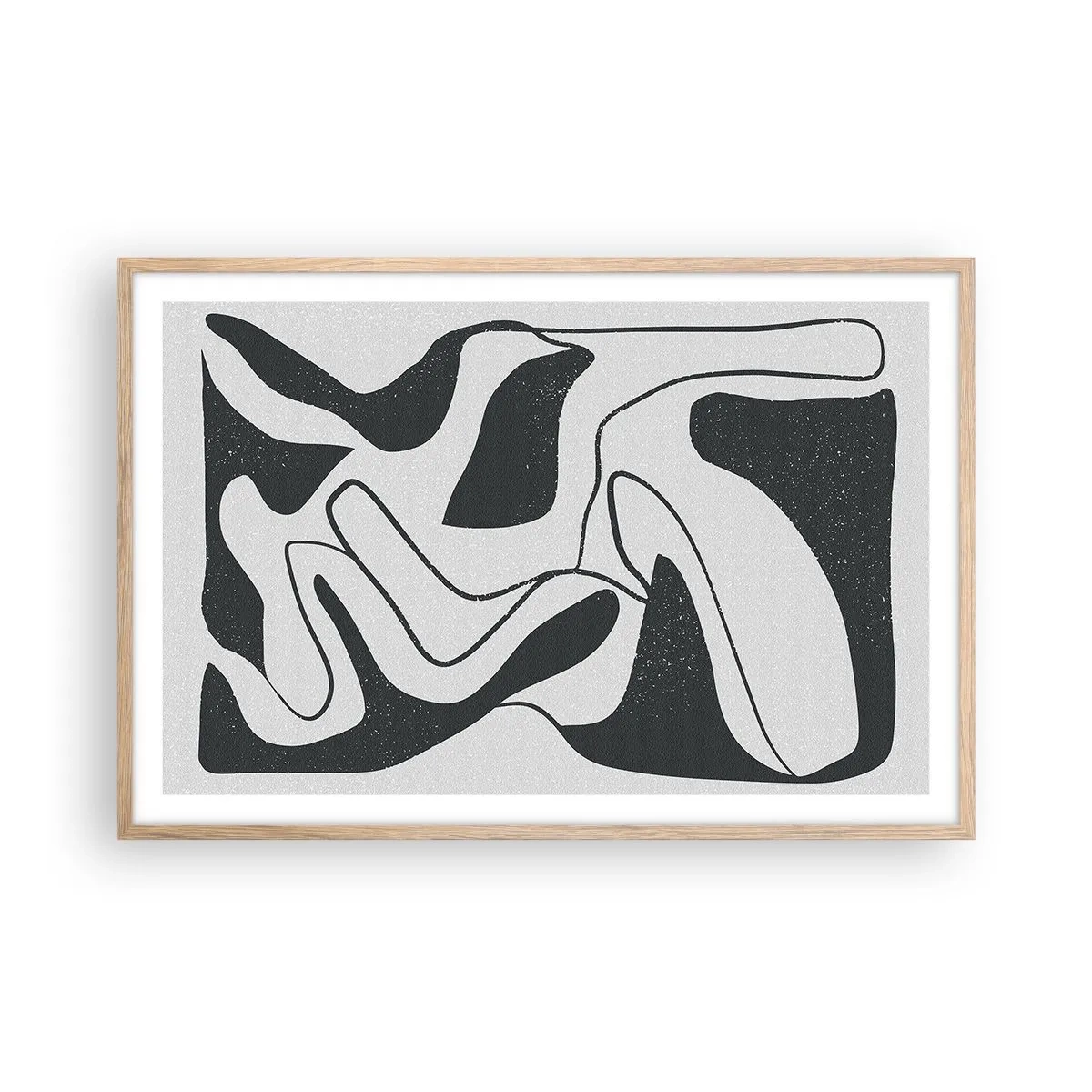 Poster în ramă de stejar deschis - Distracție abstractă în labirint - 91x61 cm