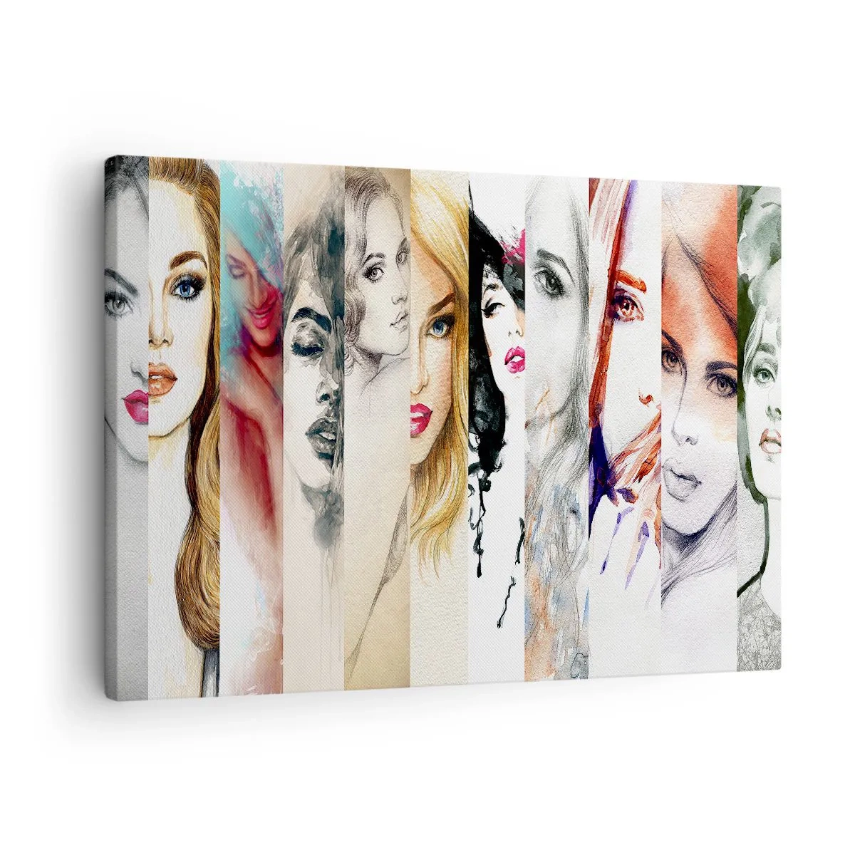 Tablou pe pânză Canvas - O colecție de portrete de femei în diverse stiluri artistice. - 70x50cm - Și întotdeauna ești TU - Decorațiune modernă pentru perete pentru living și dormitor ARTTOR