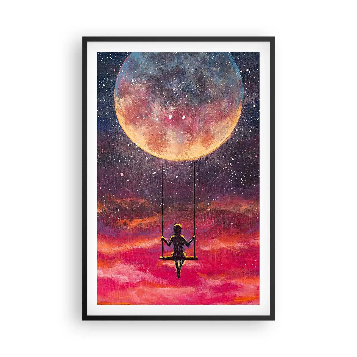Poster în ramă neagră - Cu capul în nori - 61x91 cm