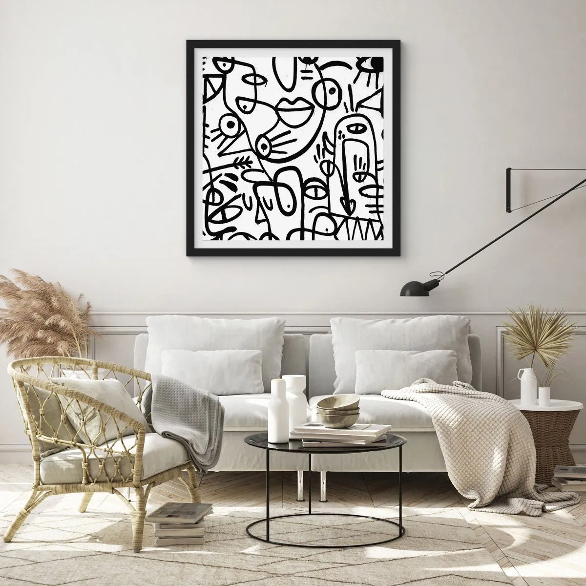 Poster în ramă neagră - Chipuri și miraje - 30x30 cm