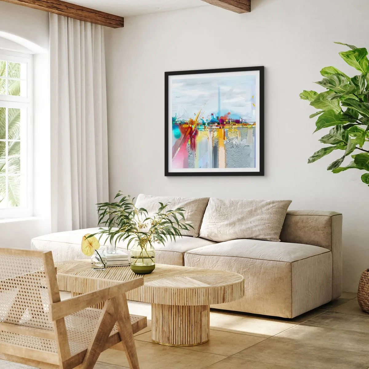 Poster în ramă neagră - Pod de bucurie peste râul vieții - 40x40 cm