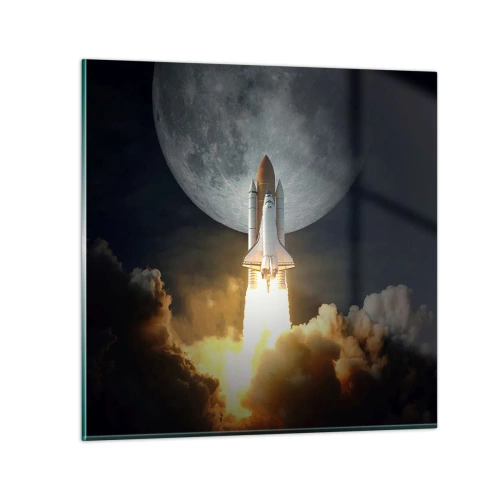 Tablou pe sticlă - Începutul unei aventuri nepământene - 70x70 cm