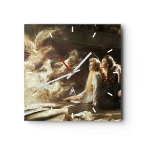 Ceas de perete - Ceas pe sticlă - Și poezia s-a născut - 40x40 cm