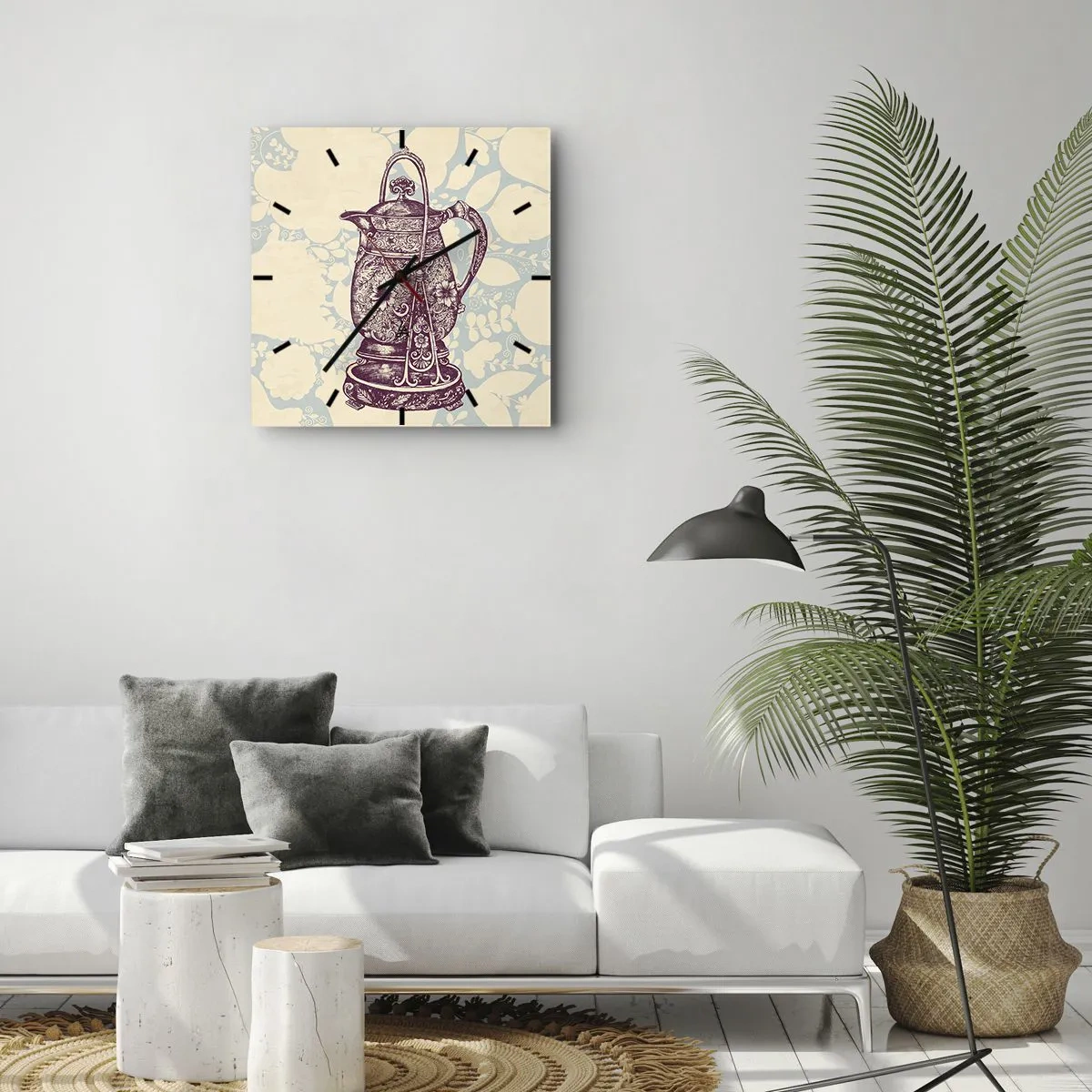 Ceas de perete - Ceas pe sticlă - Frumusețea vieții de zi cu zi - 40x40 cm