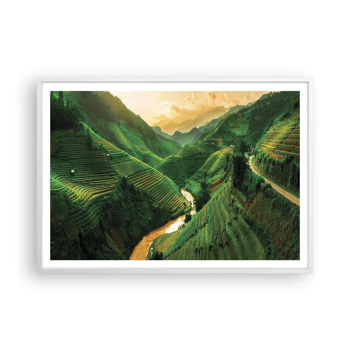 Poster în ramă albă - Valea vietnameză - 100x70 cm