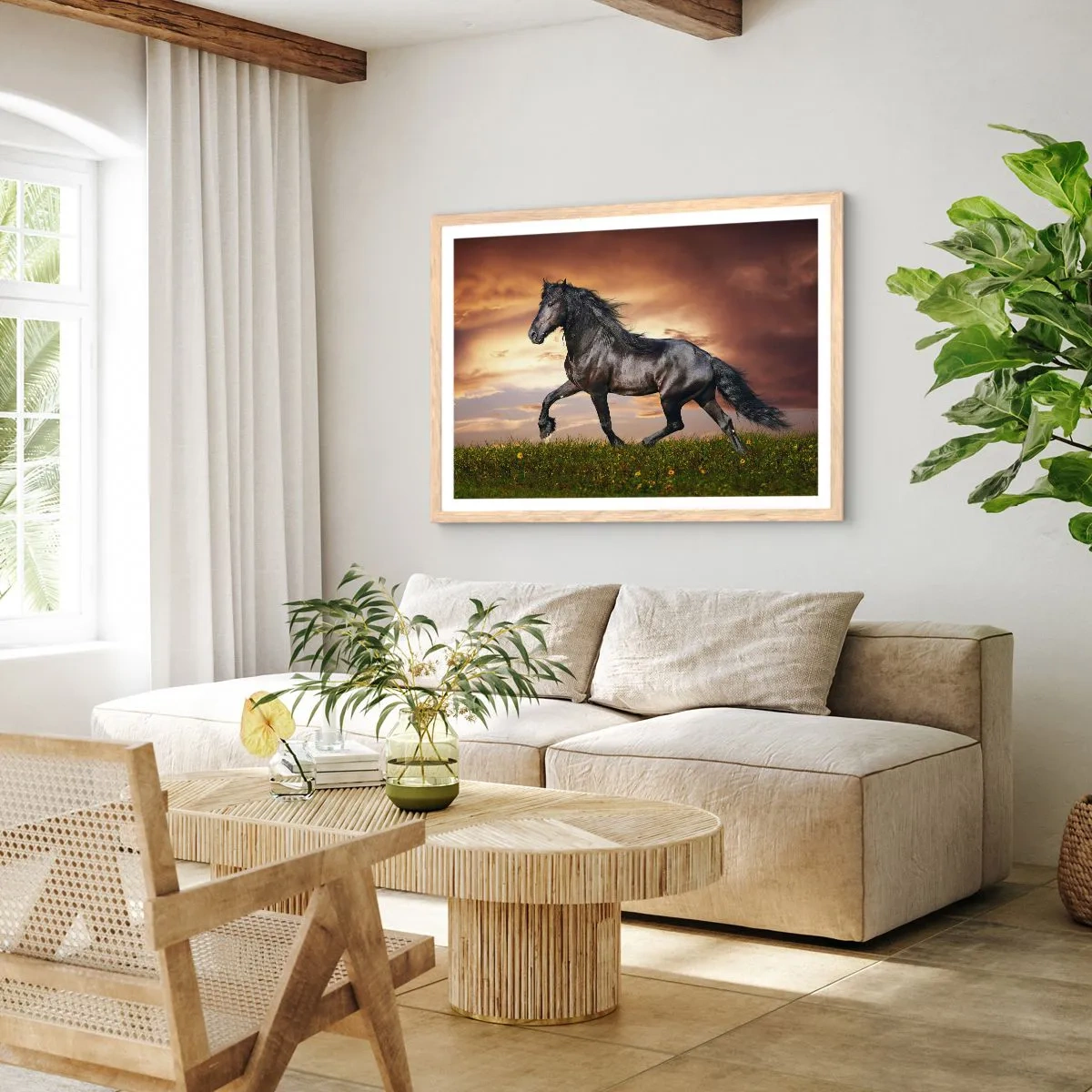 Poster în ramă de stejar deschis - Prințul negru - 40x30 cm