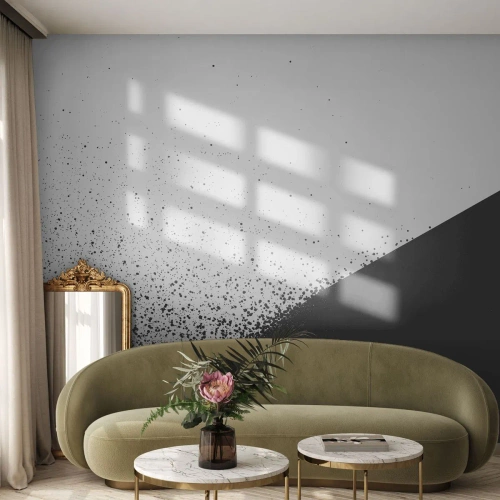 Tapet Premium Canvas - Din ce în ce mai repede, din ce în ce mai mult - Abstracția, Grafică, alb-negru - 250x175 cm