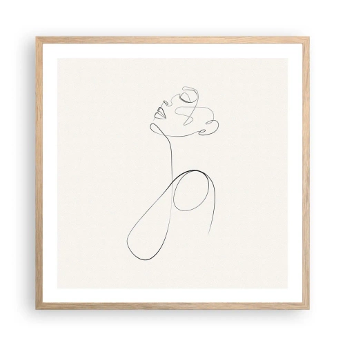 Poster în ramă de stejar deschis - Încâlcită în vise - 60x60 cm