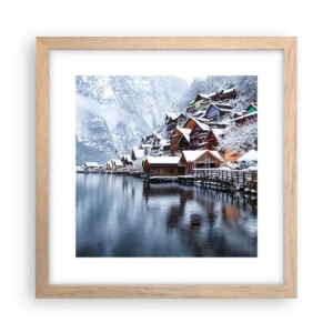 Poster în ramă de stejar deschis - În decor de iarnă - 30x30 cm