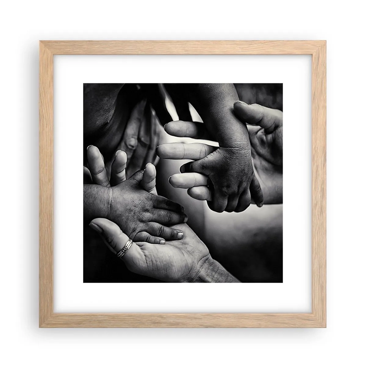 Poster în ramă de stejar deschis - A fi om - 30x30 cm