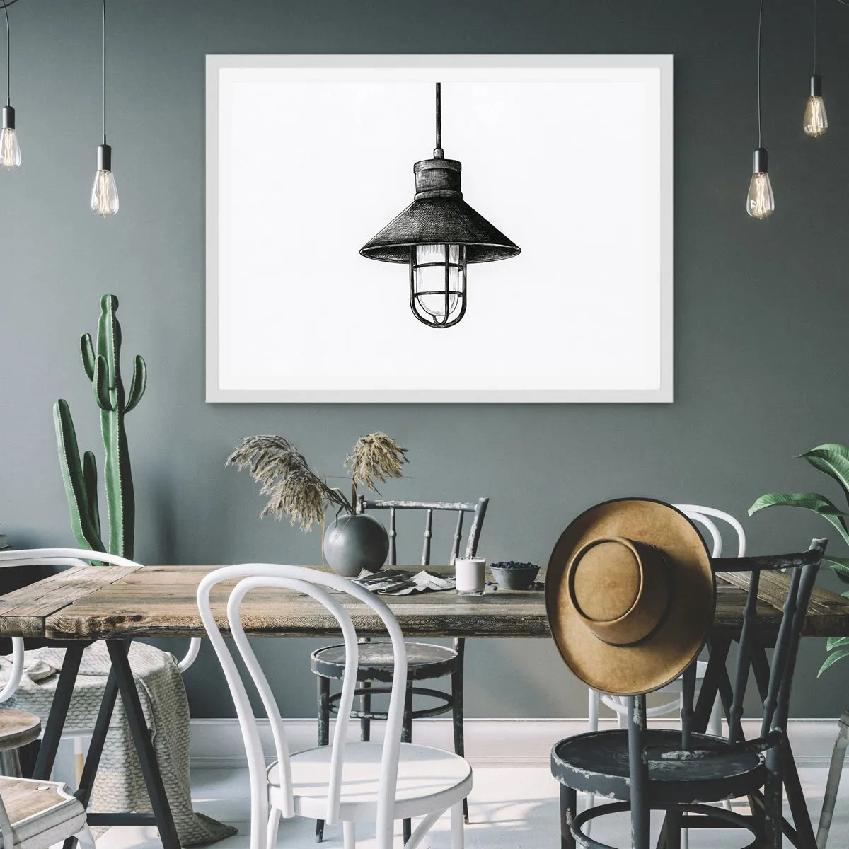 Poster în ramă albă - Cu mulți ani în urmă... - 40x30 cm