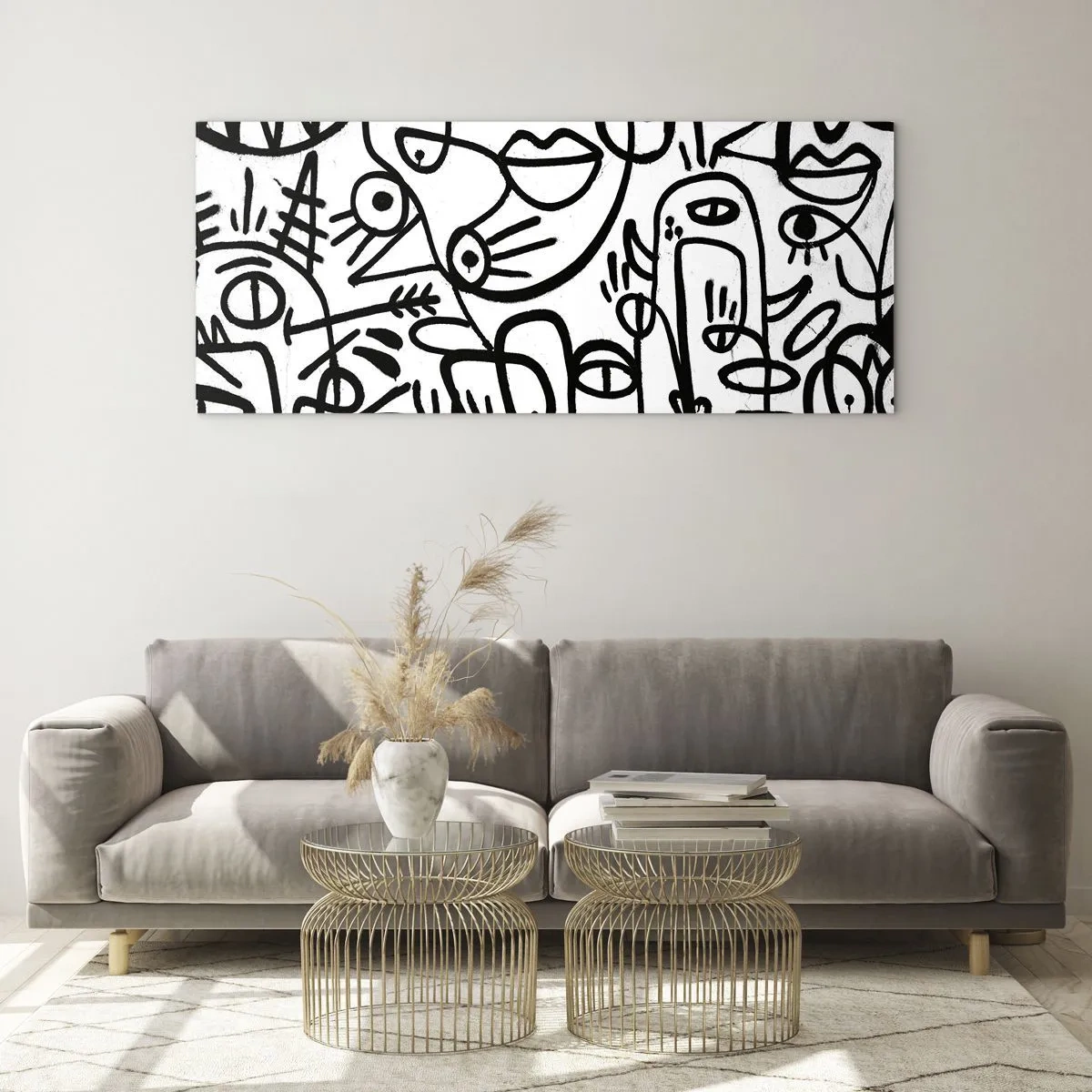 Tablou pe sticlă - Chipuri și miraje - 120x50 cm