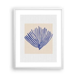 Poster în ramă albă - Evantai albastru - 40x50 cm