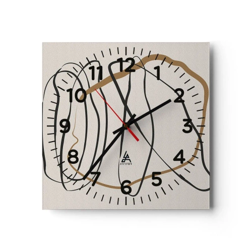 Ceas de perete - Ceas pe sticlă - Compoziție - Dans posesiv - 40x40 cm