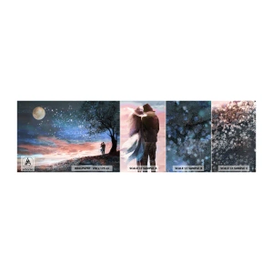 Mostră tapet autocolant Deluxe Sticker - O performanță stelară - Abstracția, Peisaj, Un cuplu de îndrăgostiți - 100x30 cm