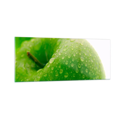 Tablou pe sticlă - Prospețime verde rece - 100x40 cm