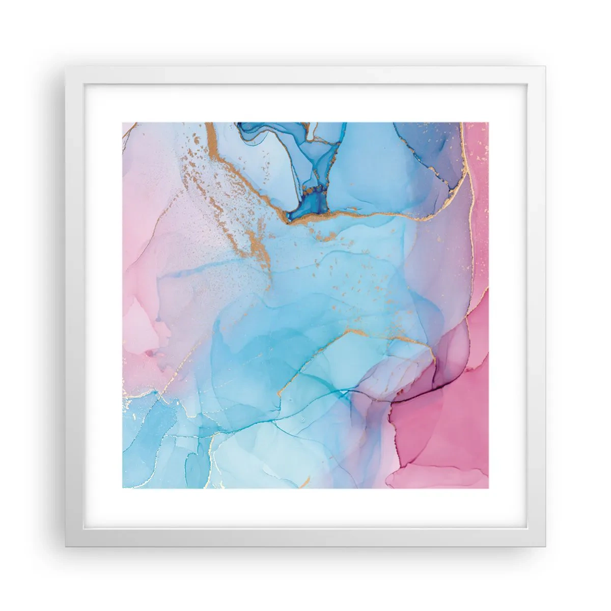 Poster în ramă albă - Întâlnire și întrepătrundere - 40x40 cm