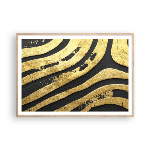 Poster în ramă de stejar deschis - Totul curge - 100x70 cm