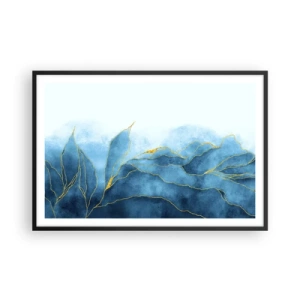 Poster în ramă neagră - Albastru în aur - 91x61 cm