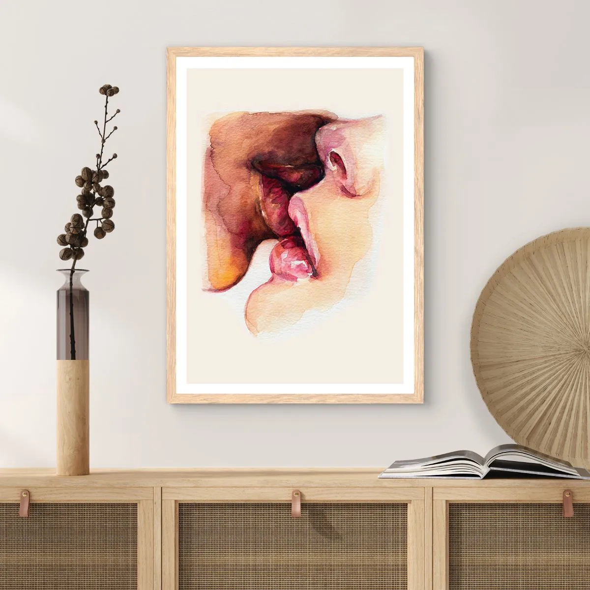 Poster în ramă de stejar deschis - Ca ziua și noaptea, ca cerul și pământul - 61x91 cm