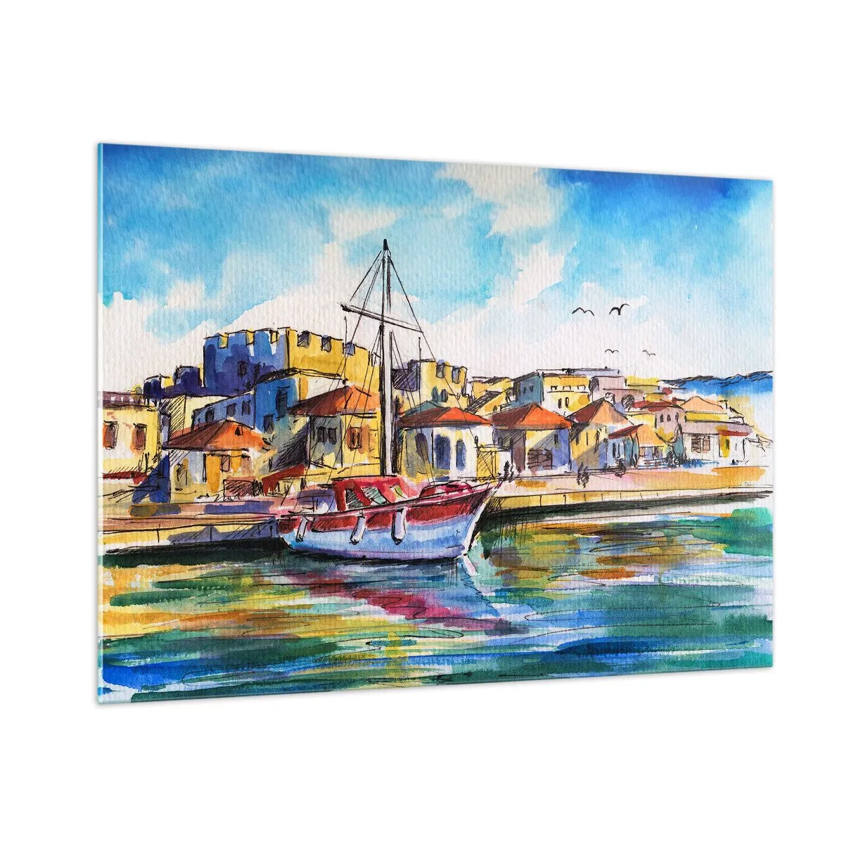 Tablou pe sticlă - Curcubeu după-amiază - 100x70 cm