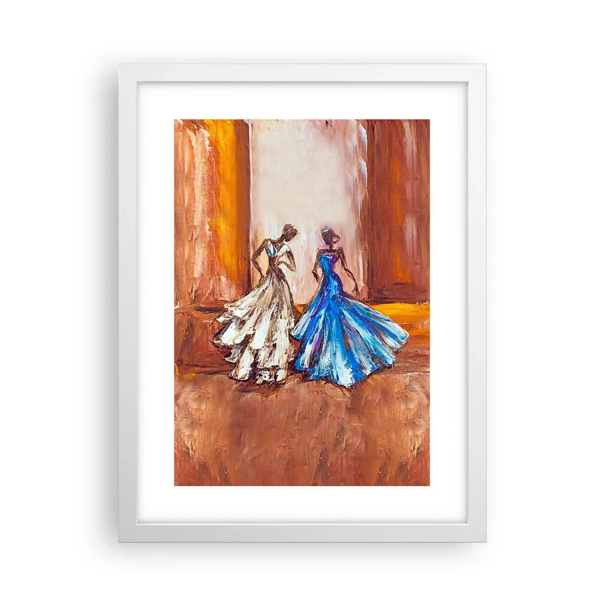 Poster în ramă albă - Duetul fermecător - 30x40 cm