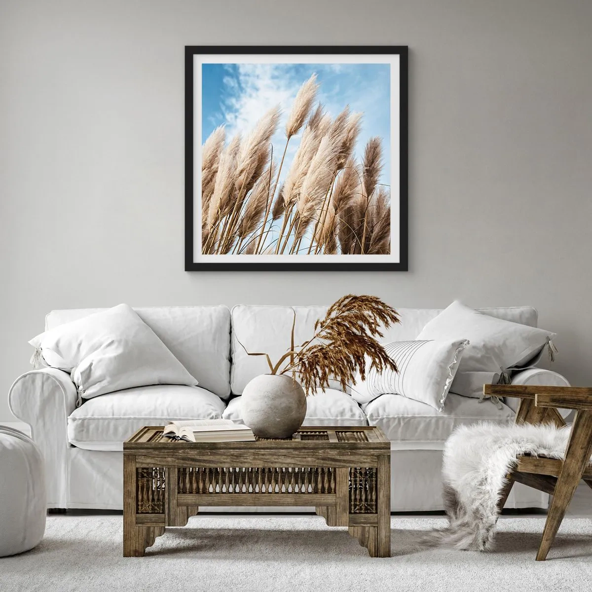 Poster în ramă neagră - Mângâiere însorită și vântoasă - 30x30 cm