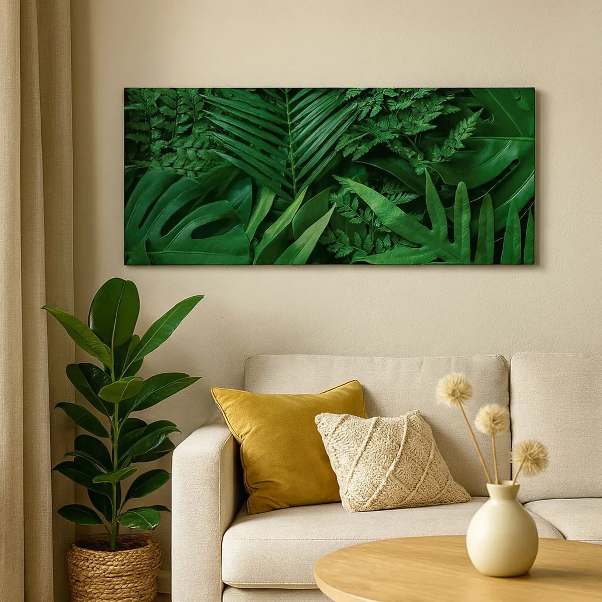 Tablou pe pânză - Înfășurate în verde - 100x40 cm