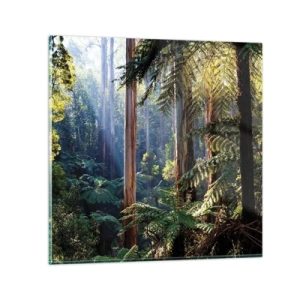 Tablou pe sticlă - O poveste din pădure - 30x30 cm