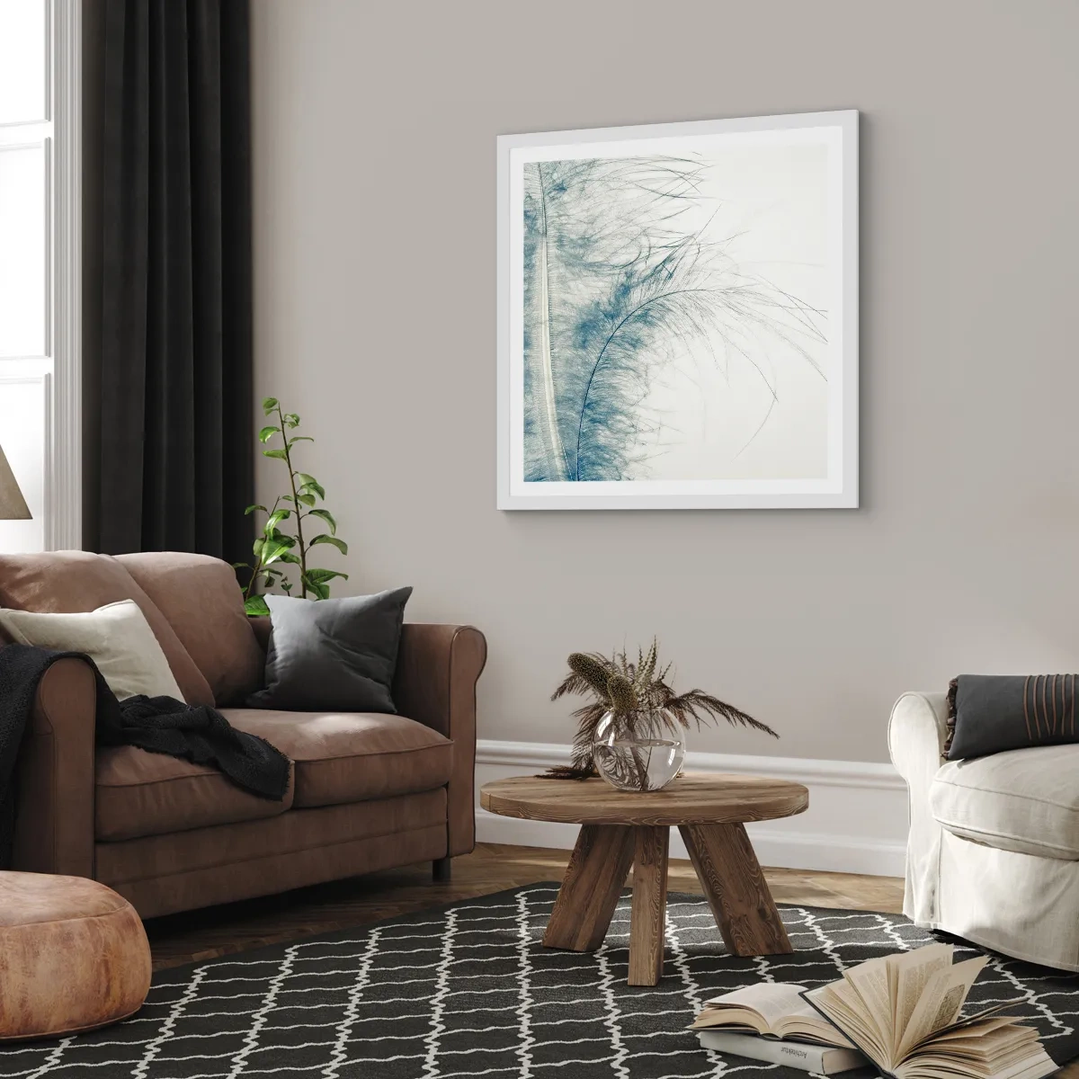 Poster în ramă albă - Șoapta naturii - 30x30 cm