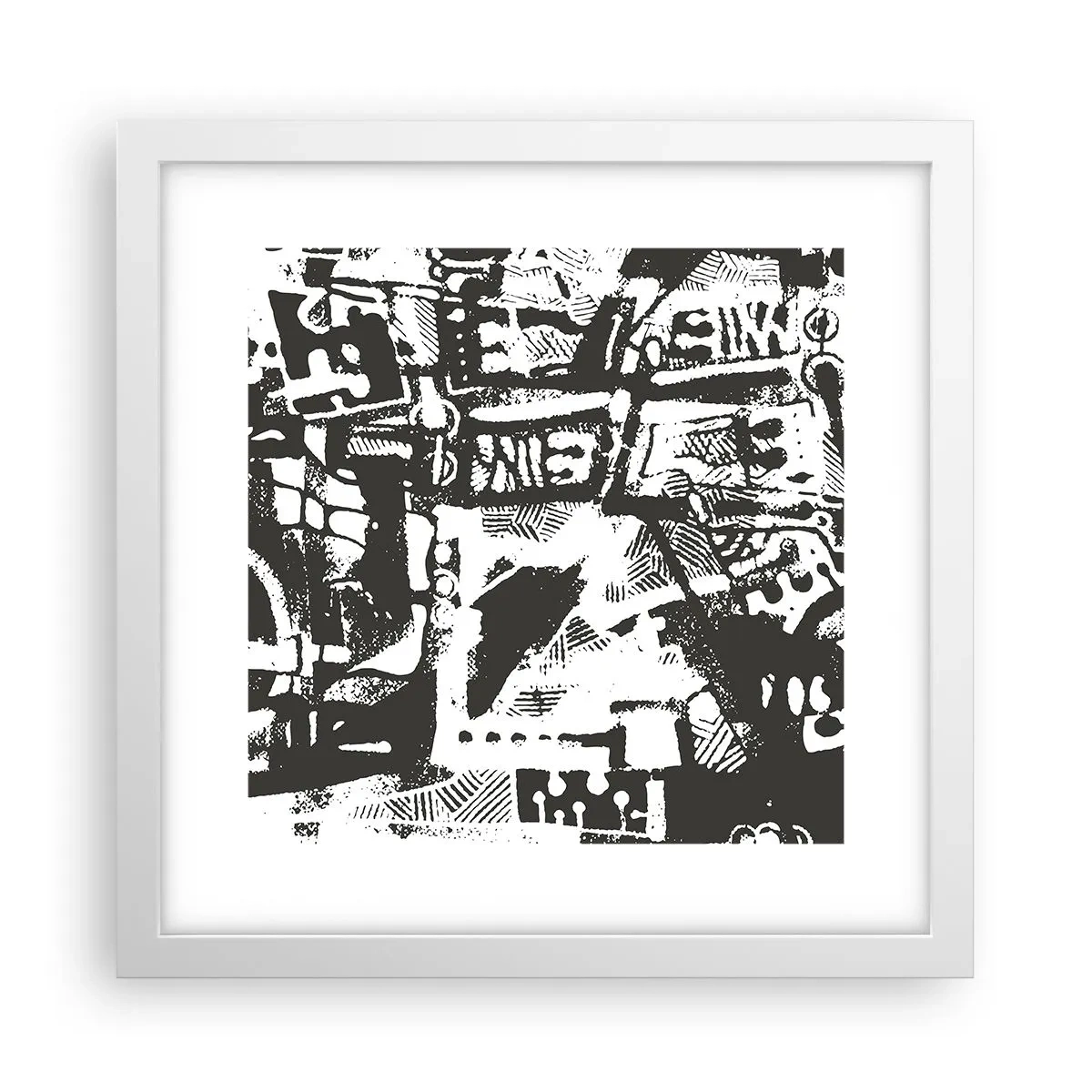 Poster în ramă albă - Ordine sau haos? - 30x30 cm