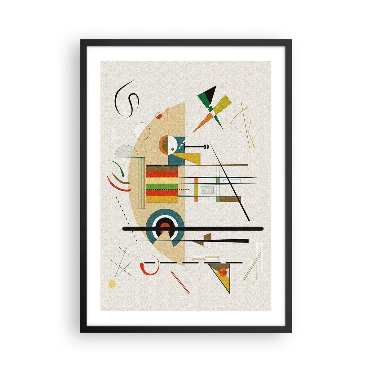 Poster în ramă neagră - Compoziție geometrică abstractă - 50x70cm - Și lumea râde - Decorațiune modernă pentru perete pentru living și dormitor ARTTOR