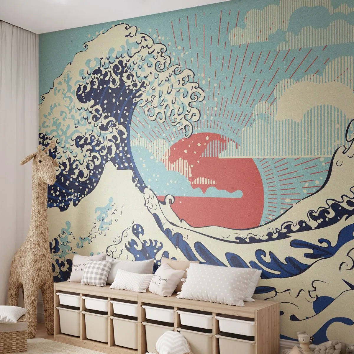 Fototapetă personalizată Standard Eco - Din inspirații japoneze - Abstracția, Valul mării, Mare