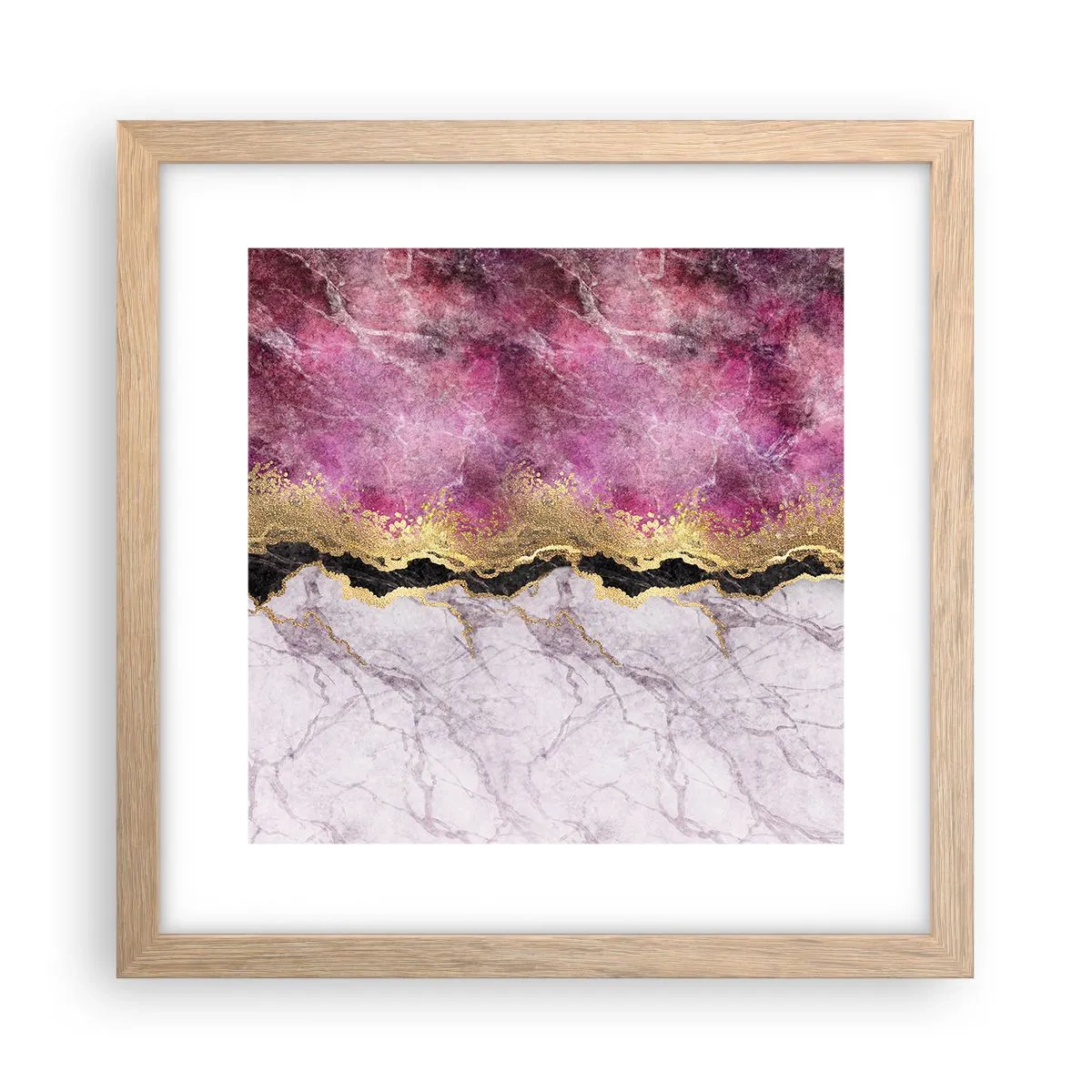 Poster în ramă de stejar deschis - La graniță - 30x30 cm